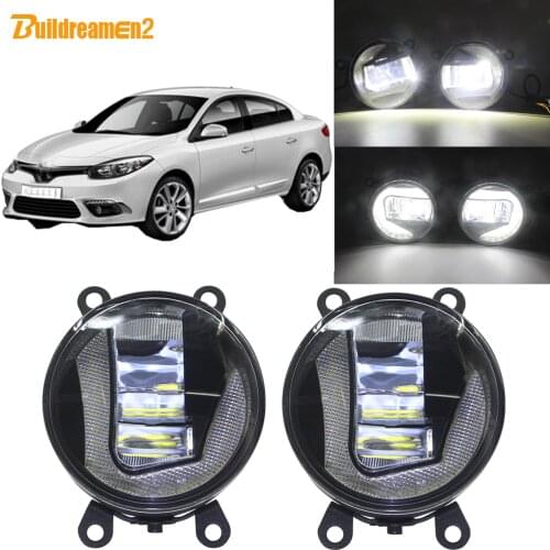 Buildreamen2 Car 2in1 Function LED Projector Fog Light + Daytime Running Light 12V For Renault Fluence L30 Saloon 2010-2015