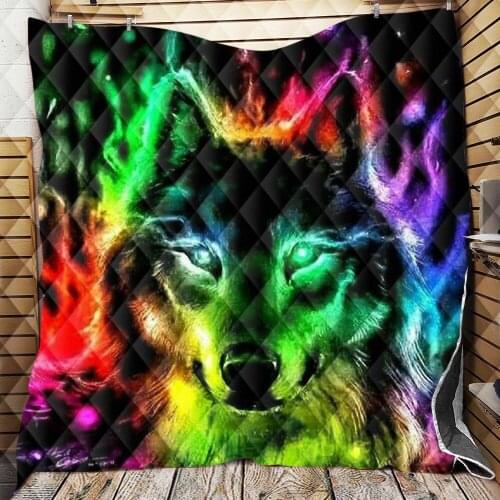3D Digital Printing Wolf Pattern Quilted Quilt Warm Bedding Quilt Child Room Bed Quilt edredones acolchados invierno T605