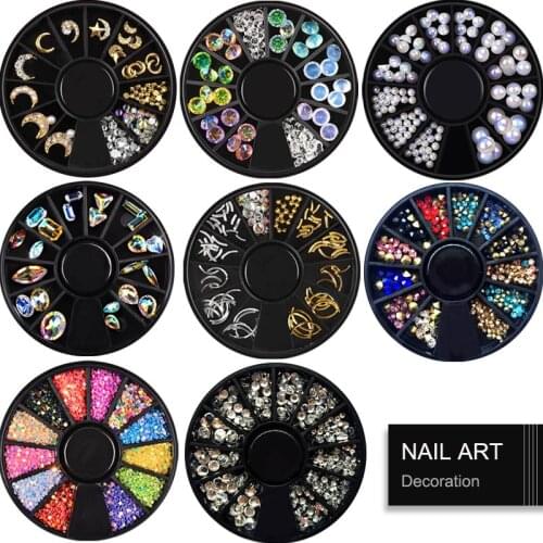 Nail Art Decoration Mixed Color Stones Nail Rhinestone Gems AB Crystal Manicure 3D nails Jewelry Accessories