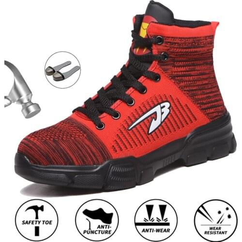 All Season Men Safety Work Boots Shoes Anti-smashing Steel Toe Cap Boots Indestructible Working Shoes Women Plus Size 48