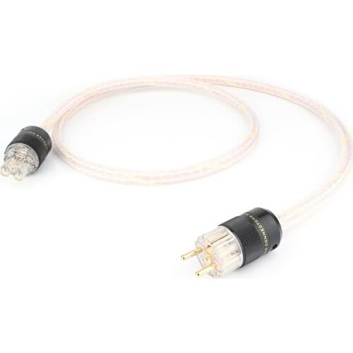 High Quality 6N OCC 24cords Audiophile European AC Power Cord With glod Plated Schuko EUR Power Connecotor HIFI Power Cable