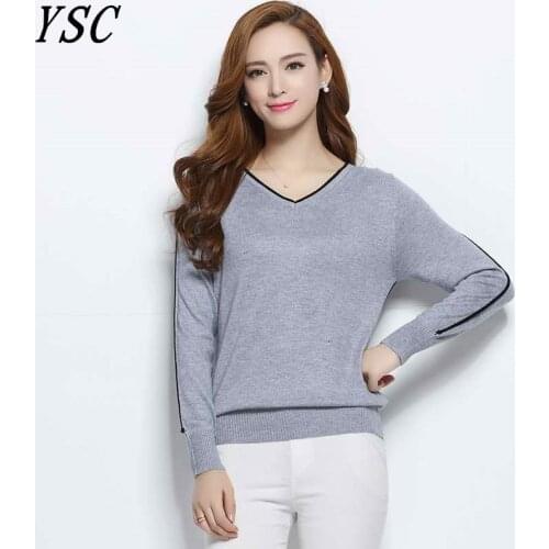 Женские пуловеры с V-образным вырезом Yunshucloset China At AliExpress