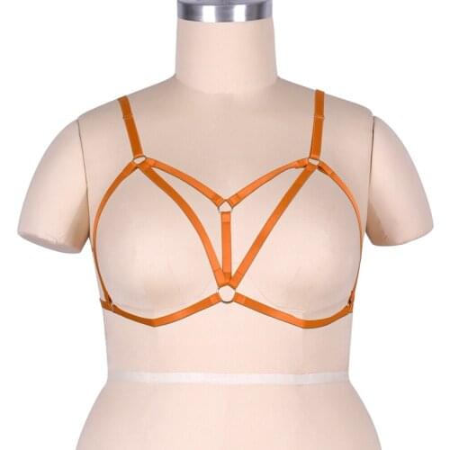 Bandage Body Harness Plump Womens Underwear Gothic Erotic Plus Size Sexy Lingerie Bustier Bra Hollow Strap Suspender Belt