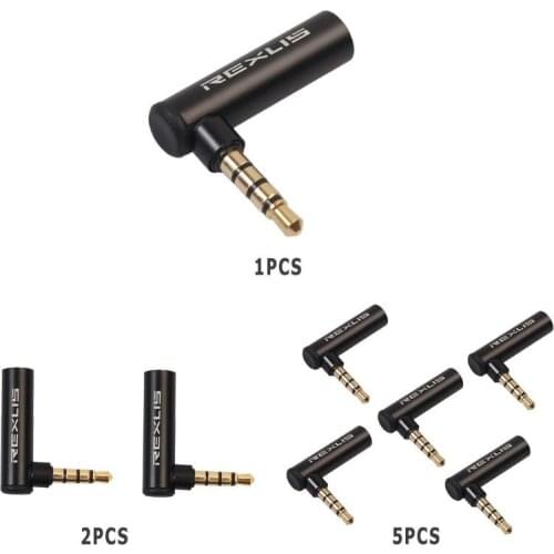 1/2/5 Gold Plated 3.5mm Male to Female 90 Degree Right Angled Adapter Audio Microphone Jack Stereo Plug Connector High Quality