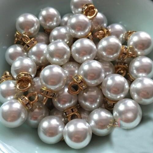 100 PCS High-Quality Diamond Ring Foot Pearl Buttons Shirts Bags Clothing Decorative Buttons DIY Spot Wholesale 10-20MM