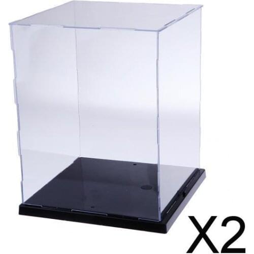 2xClear Model Display Case Box Dustproof Box for Figure Toys