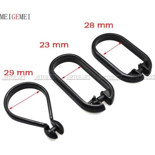 5pcs Plastic Hook Belt Buckles Snap Hook Carabiner D-ring Used For Shower Curtains Window Curtains Black