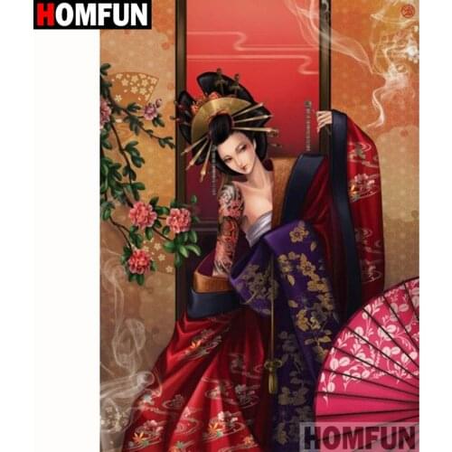 HOMFUN Full Square/Round Drill 5D DIY Diamond Painting "Beauty character" Embroidery Cross Stitch 5D Home Decor Gift A18144