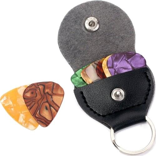 Plectrums Case Holder Bags PU Leather Keychain Guitar Pouch 3 0.46mm Picks Musical Enjoyable Instrument Supplies