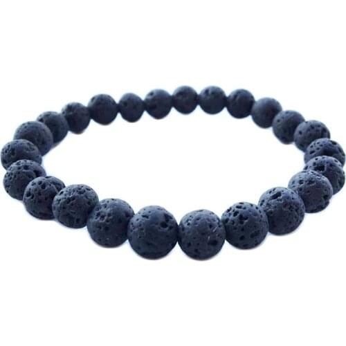 Black Lava Natural Stone Beads Bracelets for Women Vintage Design Volcanic Rock Tiger Eye Bead Strand Bracelet Men Jewelry Gifts