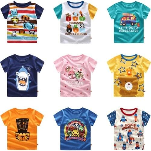 Kids T-shirt Baby girl Cotton Tops Summer Clothing Toddler Fashion T-shirt Children Play Clothes Cartoon Print Baby Boys T Shirt