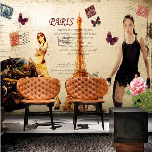 Custom mural Europe and America retro nostalgic locomotive sexy girl backdrop murals restaurant bedroom Wallpaper