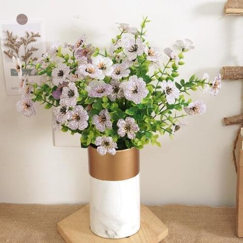 Artificial Silk Flowers Wedding Decoration Accessories Plastic Fake Plant Grass Home Table Balcony Arrangement Party Scrapbook