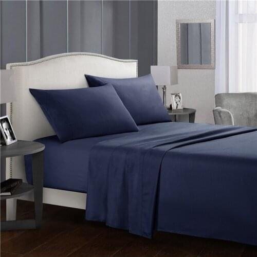 Brief Bed sheet set( flat sheet+fitted sheet +pillowcase set )blue solid bed linen bedspead polyester gray Summer Spring Bedding