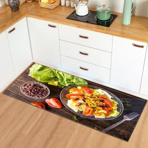 Kitchen Mat Home Entrance Doormat Hallway Bedroom Living Room Decor Floor Carpet 3D Vegetable Pattern Balcony Bath Anti-Slip Rug