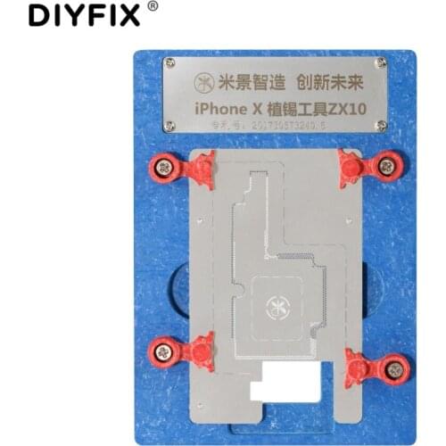 DIYFIX Phone Logic Board BGA Repair Tool for iPhone X Motherboard IC Chip Ball Soldering Net Planting Tin Fixture
