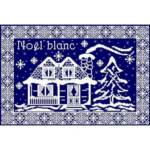 Monochrome figure Winter hut 51-38 Cross stitch Handmade 14CT Counted Canvas DIY,Cross-stitch kits,Embroidery