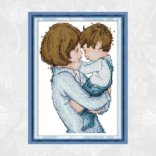 Mother and child Patterns Counted Printed Canvas 11ct 14ct Cross Stitch kits DMC Thread Embroidery DIY Handmade Accessory Tools