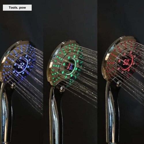 Digital LED Shower Head Colorful Water-saving Shower Head Change Color with Temperature Bathroom Faucet for Baby Pregnant Woman