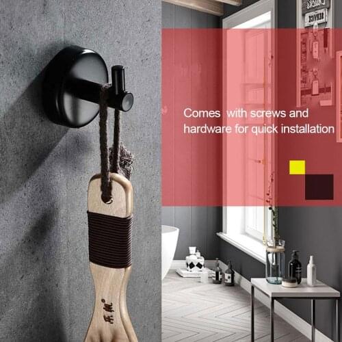Stainless Steel Living Room Wall Hook Towel Wall Mounted Hanger Black Shower Towel Coat Robe Hooks Kitchen Bathroom Hook