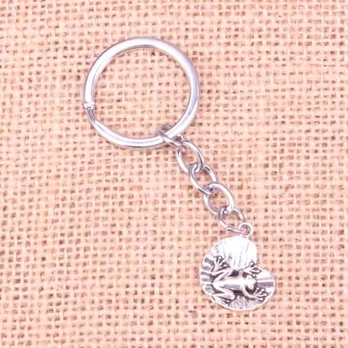 20pcs 18*17mm frog on lily pad Pendants DIY Men Car Key Chain Ring Holder Keyring Souvenir Jewelry Gift