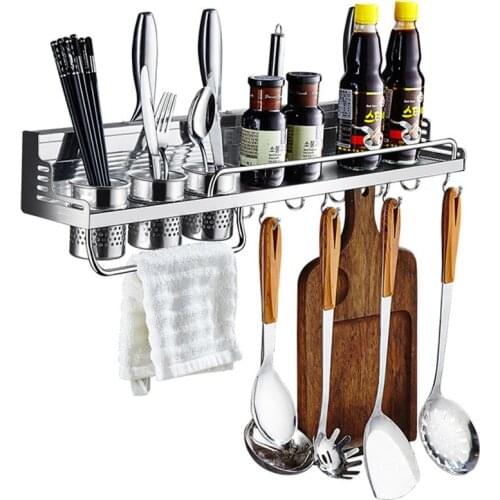 Kitchen Punch Free Storage Shelf Organizer Shelf Spice Rack Aluminum Storage Shelves Rack for Kitchen Bathroom