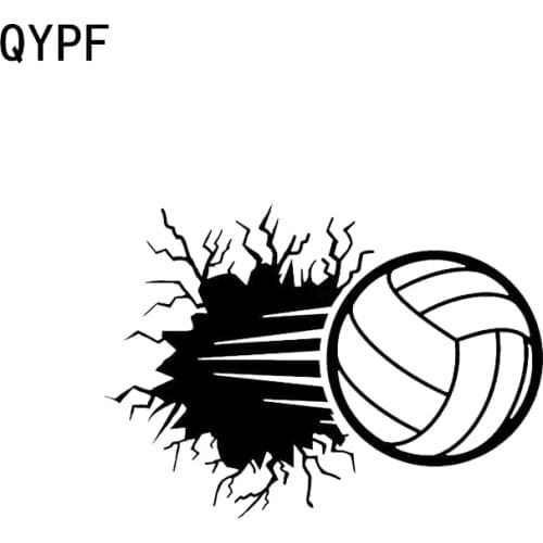 QYPF 13.5*9.8CM Interesting Coolest Volleyball Decor Car Sticker Vinyl Accessories C16-1438