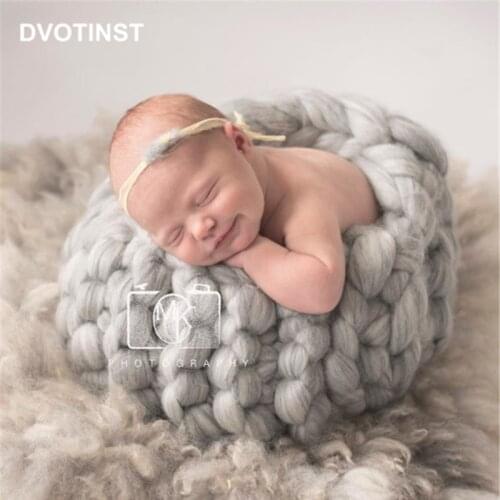 Dvotinst Newborn Photography Props Baby Handmade Knit Posing Tub Basket Posture Fotografia Accessories Studio Shoot Photo Props