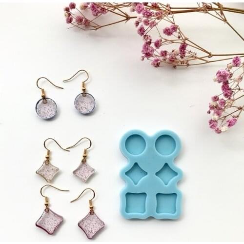 Multi-combination Diamond Ear Studs Earrings Epoxy Resin Mold Jewelry Pendant Casting Silicone Mould DIY Crafts Ear Dangle