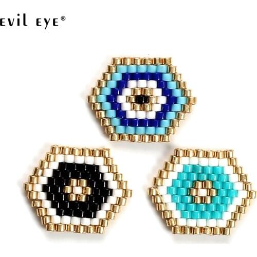 EVIL EYE 1 pcs Seed Colorful Beads Charms Gold Evil Eye Crystal Bead For DIY Bracelet Earring Jewelry Women Gifts EY5137