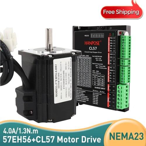 NEMA23 Step-servo motor 4.0A 1.3N.m 57EH56A4001+CL57 sets Closed Loop DC-18-90V Servo Driver for 3D printer accessories