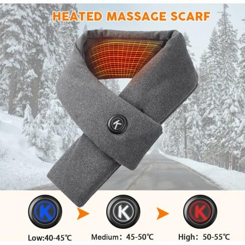 USB Heating Scarf Women Men Thick Warm Heating Pad Power Electric Heated Neck Warmer Scarf For Outdoor Camping Cycling Sking