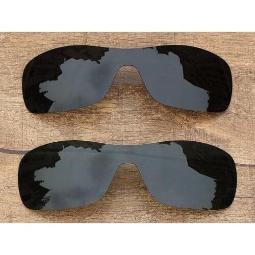 Vonxyz Two Pieces Stealth Black & Grey Green Polarized Replacement Lenses for-Oakley Antix Frame