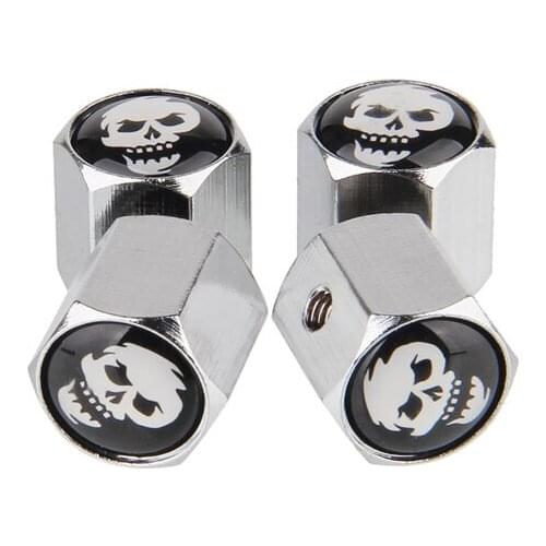Universal Skull Car Wheel Tire Valves Caps Anti-Theft Cover For Mercedes W210 Lada Vesta Fiat 500 Mitsubishi Outlander Chevrolet