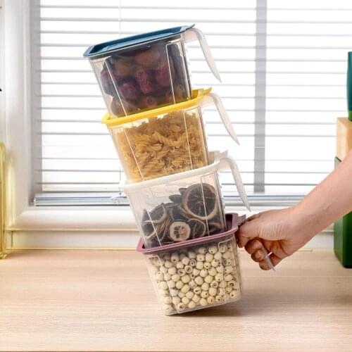 Thickened Plastic Handle with Lid To Keep Fresh Large Capacity Transparent Refrigerator Storage Box Kitchen Accessories