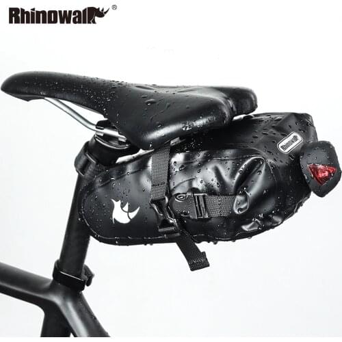 RHINOWALK Bicycle Saddle Bag Nylon Waterproof MTB Bike Back Seat Repair Tool Bag Cycling Rear Tail Saddle Pouch Bike Accessories