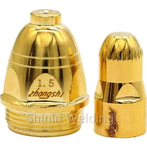 Zhangs P80 Air CNC plasma cutting tip nozzle electrode nozzle upgrade durable gold yellow P80 EFI LGK-100 plasma cutter nozzle
