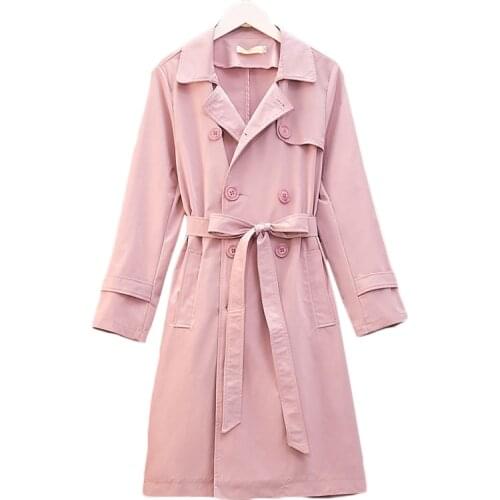 Extra large size Women Windbreaker coat Autumn New loose long Trench coats Womens Korean Casual Overcoat 65/150 kg 6XL F983
