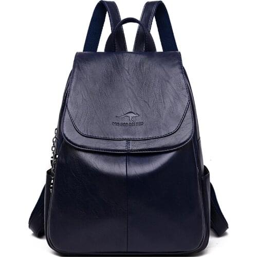 Women Leather Backpacks Multi-purpose Shoulder bags Dual-use Soft PU Leather Casual Daypacks Travel Ladies Bagpack Schoolbags