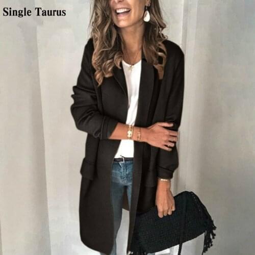 2020 Autumn and Winter Women Blazers Fashion Casual Long Sleeve Solid Color Harajuku Blazer Coat Mujer Streetwear Women Clothes