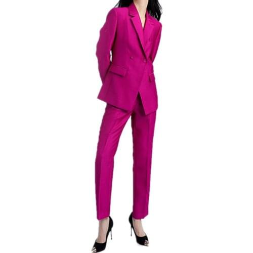 Women Suits Office Suit Two-Piece Pantsuit Elegant Blazer Female Set Casual Loose Pants Jacket Work Clothes Custom Made