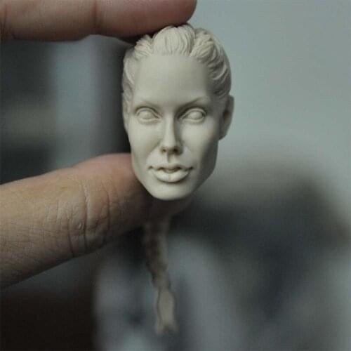 1:6 woman doll white mold head carving Tomb Raider game version movie cartoon Angelina and Julie hair can be removed