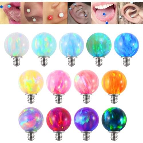 1 PC 361L Surgical Steel Opal Dermal Anchor Top Micro Dermal Anchor Piercings Skin Diver Surface Piercing Sex Body Jewelry