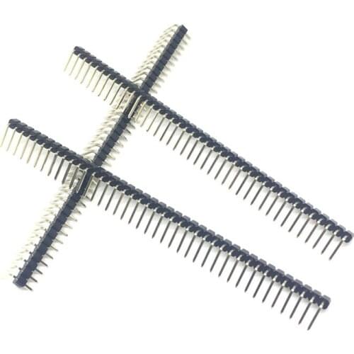 Hot Sale 10pcs 40 Pin 1x40 Single Row Male 2.54mm Breakable Pin Header Right Angle Connector Strip bending wholesale wire