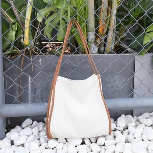 2021 Womens Shoppers Bags Canvas Totes Bags Casual Handbags Fashion Korean Style Color PU Shoulder Straps Stripes Shoulder Bags