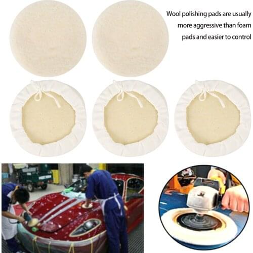 6pcs 7 inch Wool Like Polishing Pad Auto Bonnet Buffer Polisher Pads Buffing Wheel Disc Car Cleaning Maintenance Accessories