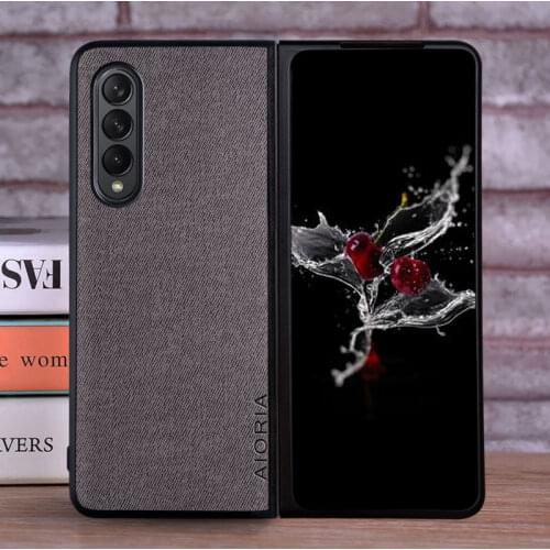 Case for Samsung Galaxy Z Fold3 5G Z Fold 3 coque Luxury textile Leather soft phone cover for samsung galaxy z fold3 case funda