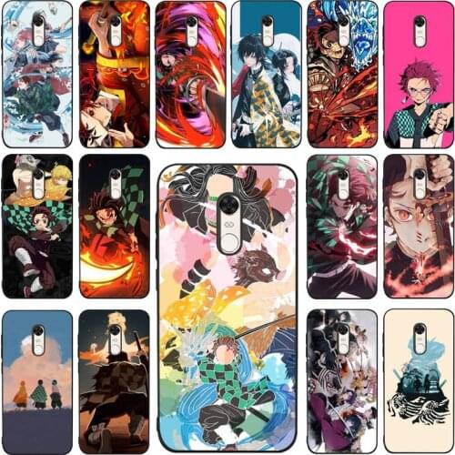 YNDFCNB Anime Demon Slayer Kimetsu no Yaiba Phone Case for RedMi 4X 5 plus 5 6 7 8 9 A 6pro Go K20 cover