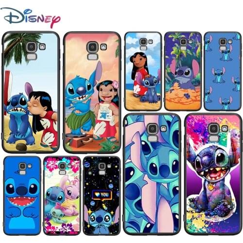Stitch cartoon cute for Samsung Galaxy J2 J3 J4 Core J5 J6 J7 J8 Prime duo Plus 2018 2017 2016 Soft Black Phone Cover