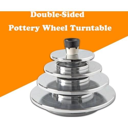 15/25/30cm Double-Sided Aluminum Pottery Wheel Turntable Aluminum DIY Clay Tool Sculpture Ceramic Pottery Forming TurntableWheel